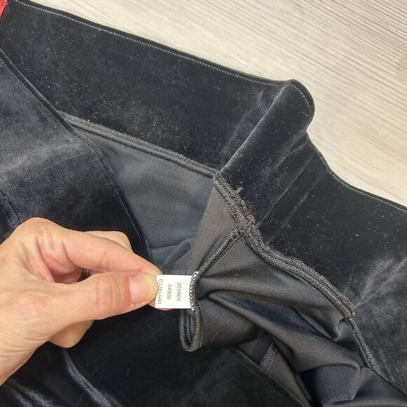 Spanx WOMENS Solid Black Velvet Front Slit Pant, Size 3X Stretch 20396R - Picture 5 of 8